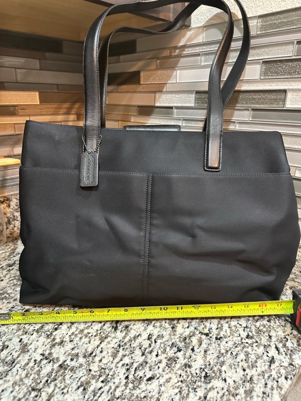 COACH Classic Black Women’s Tote Bag with Leather Straps